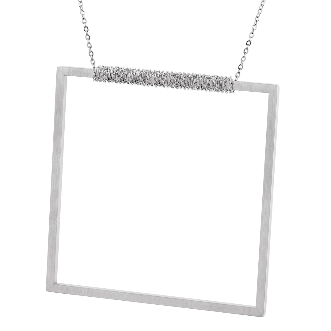 Ernstes Design Collier K809, Kette mit Anhänger Edelstahl matt, poliert, Länge 90 cm