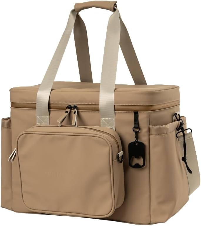 Kühltasche 40L mit Abnehmbarer Fronttasche, auslaufsichere Thermotasche mit Flaschenöffner, isoliert