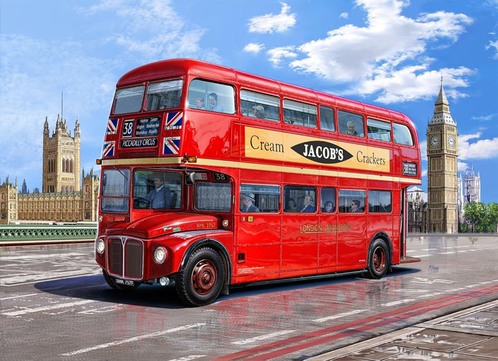 Revell RV07651 Modellbausatz Bus 1:24 - Doppeldecker London Bus im Massstab 1:24, Level 5, originalg