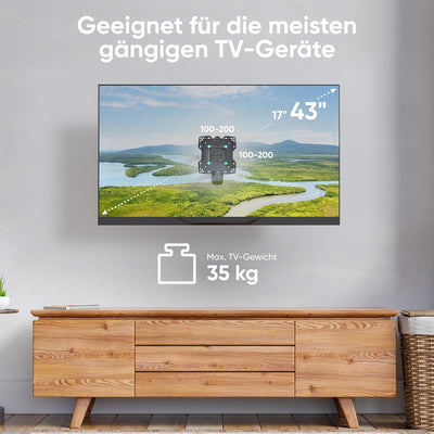 ONKRON TV Wandhalterung schwenkbar & neigbar für 17-43 Zoll Flach&Curved Bildschirme bis zu 35 kg mi