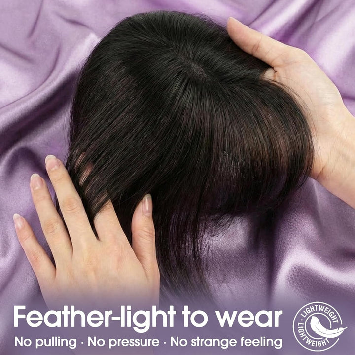 S-noilite Toupets für Frauen mit Pony 8x11cm - 100% Echthaar Topper Hair Extensions Echthaar Damen H