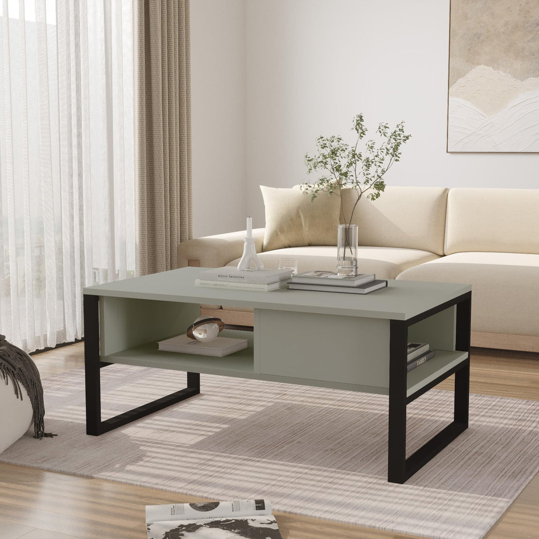[en.casa] Couchtisch Laukaa Wohnzimmertisch Tischplatte rechteckig Beistelltisch 100 x 60 x 45 cm So