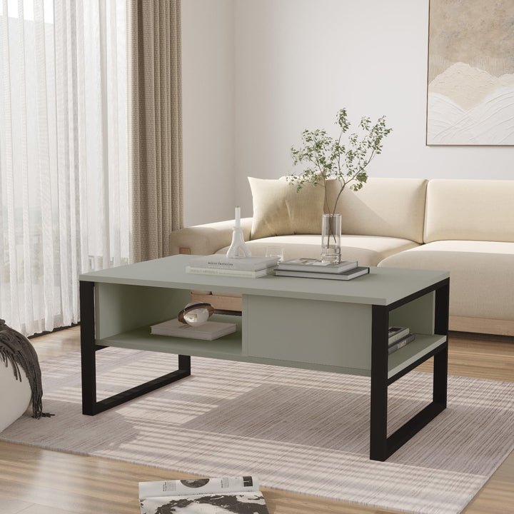 [en.casa] Couchtisch Laukaa Wohnzimmertisch Tischplatte rechteckig Beistelltisch 100 x 60 x 45 cm So