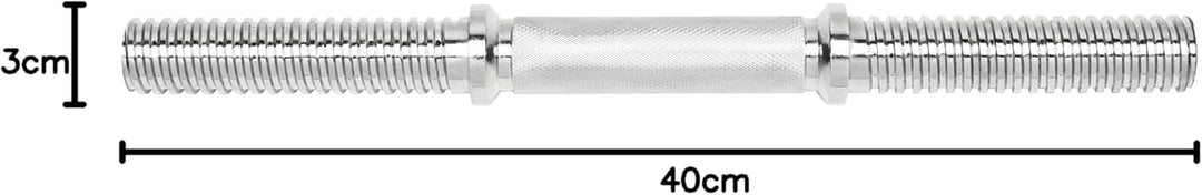 Bad Company Chrom Kurzhantelstange mit Gewinde-Auflageflächen inkl. Sternverschlüssen 30/31 mm I Kur