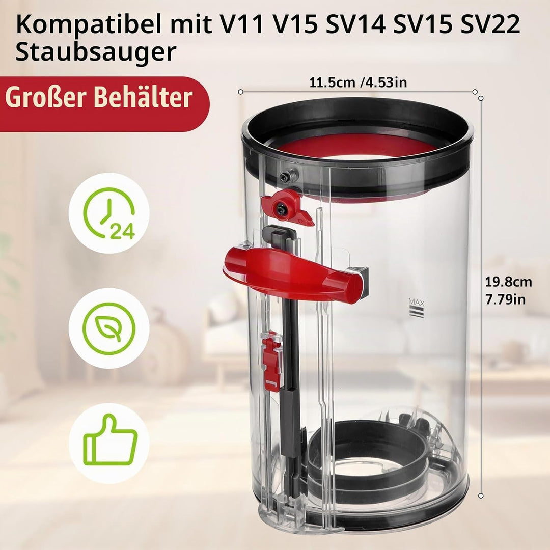 Hochwertiger Ersatz-Staubbehälter für Dyson V11 V15 SV14 SV15 SV22 Staubsauger, für Dyson Staubsauge