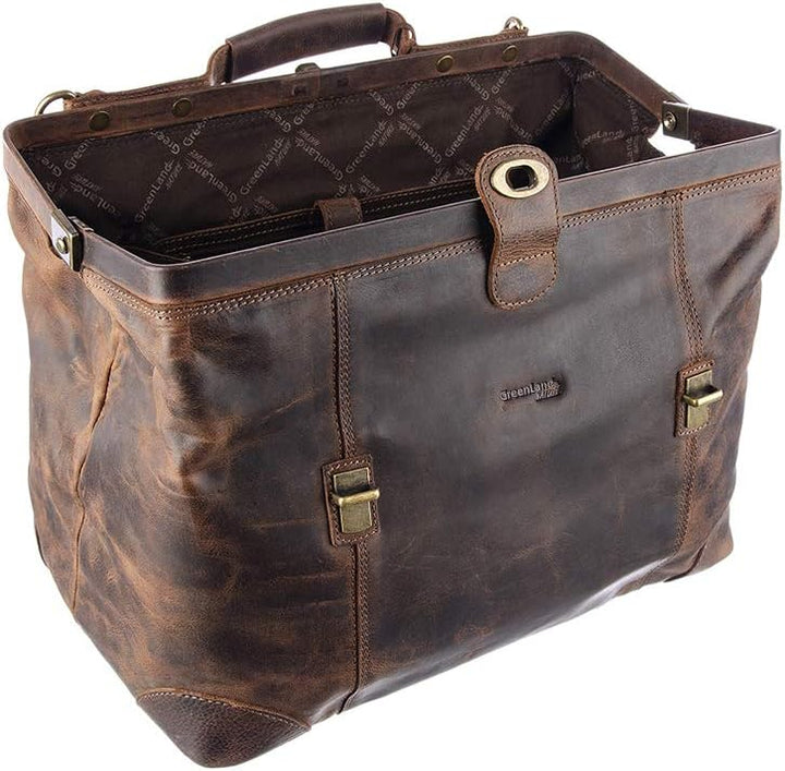 Greenland Nature Classic Bügeltasche Doktorkoffer Leder 41 cm Brown, Brown