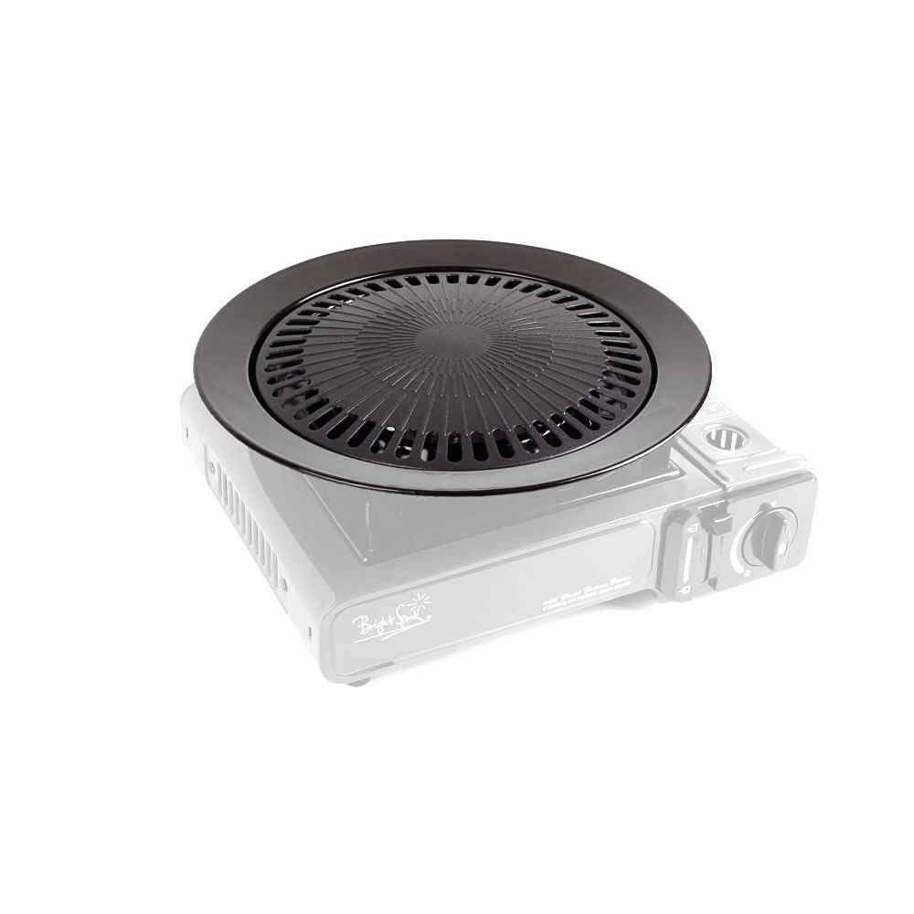 Bright Spark Grillplatte, Stahl, pulverbeschichtet, Antihaftbeschichtung, 32 cm Durchmesser, Grau, e