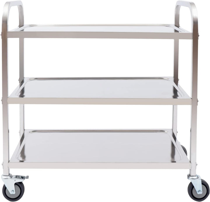 Küchenwagen, 3 Borde Rollwagen Küche, Servierwagen, Rollwagen Speisewagen mit Leichtlaufräder (85 x