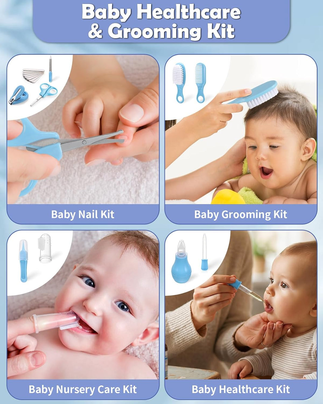 Lictin Baby Nagelfeile Elektrisch, Elektrische Nagelfeile mit 6 Schleifkopf, 26 in 1 Baby Nagelset m