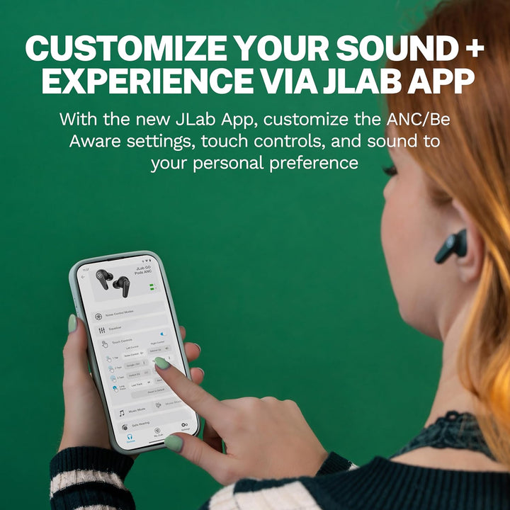 JLab Go Pods ANC In-Ear Kopfhörer Bluetooth mit Noise Cancelling - Kabellose Earbuds mit 26+ Std. -