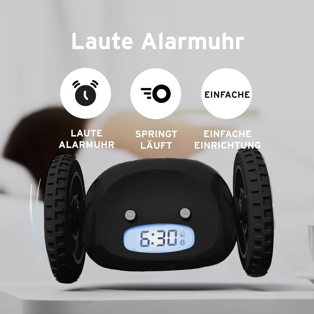CLOCKY Lauter Digital Wecker Laut für tiefschläfer Erwachsene Jugendliche Lustig für schwerhörige sc