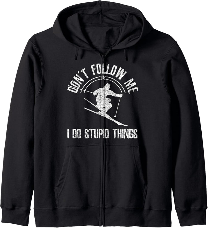 Ski Freestyle Lustig Spruch Wintersport Skifahrer Geschenk Kapuzenjacke