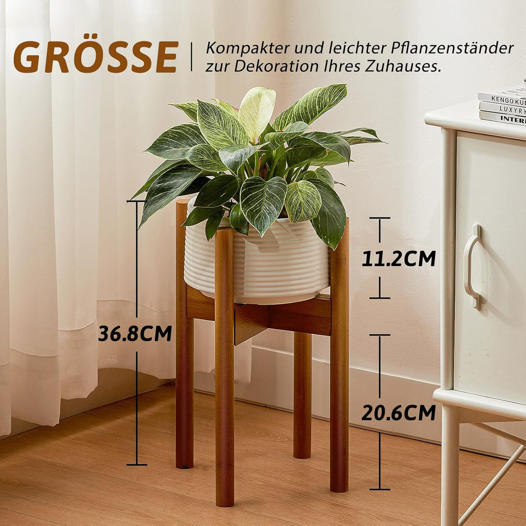 Bamworld Blumenständer Blumenhocker Pflanzenhocker Hellbraun Verstellbar und kippsicher, geeignet fü