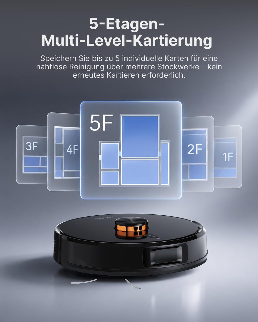 VONKO S6 Pro Saugroboter mit Wischfunktion und Absaugstation, 8000Pa Saugkraft,LiDAR 2.0 Laser Navig
