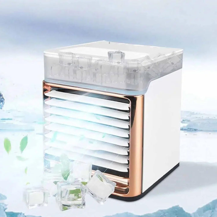 HoldOneLight USB Tragbarer Tischventilator mit Sprühkühlung, Desktop Klimaanlage für Zuhause, Wohnhe