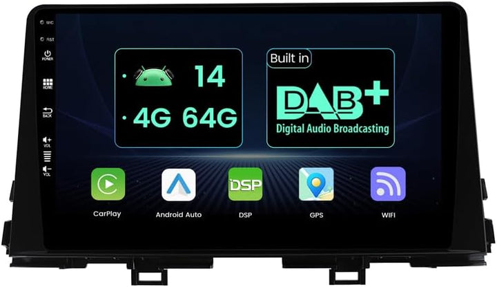 9 Zoll HD IPS Autoradio Stereo GPS Navigation Für Kia Morning/Picanto 2017-2020 Android 12 Eingebaut