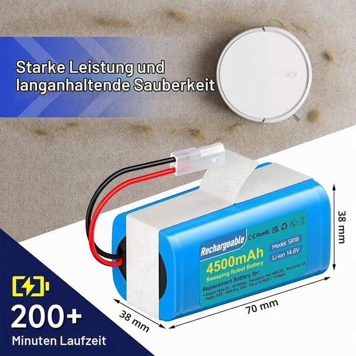 4500mAh 14.8V Akku kompatibel mit Xiaomi Mijia G1 MJSTG1, Mop Essential G1, Rowenta RS-RT900866, Row