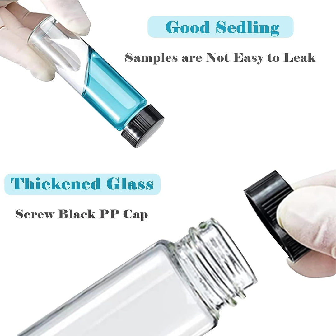 ALWSCI 100 Stück Probenflaschen 4mL Glasfläschchen Schraubverschluss 13-425 Schwarzer Geschlossener