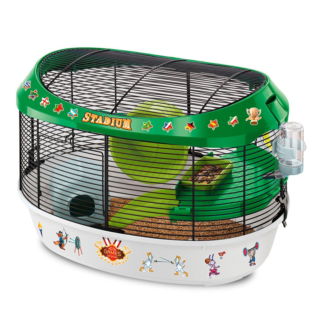 Ferplast Hamsterkäfig, STADIUM Nagerkäfig, Kleintierkäfig, Hamsterzubehör inklusive, 50 x 34 x h 33