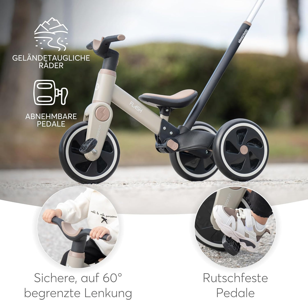KikkaBoo Flash Dreirad Ab 2 Jahre, 5-in-1 Laufrad Und Dreirad, Umwandelbar Zum Laufrad Oder Fahrrad