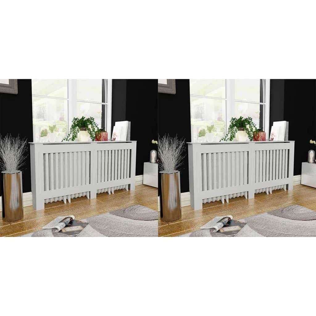 Wohnzimmer 2 Stücke Heizkörper Verkleidung Abdeckung 172x19x81.5 cm MDF Heizkörperabdeckung Dekorati