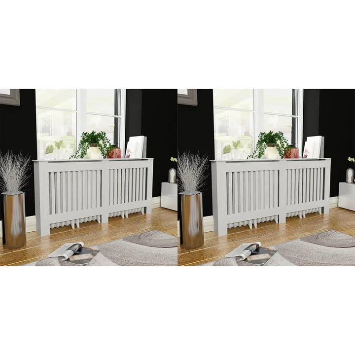 Wohnzimmer 2 Stücke Heizkörper Verkleidung Abdeckung 172x19x81.5 cm MDF Heizkörperabdeckung Dekorati