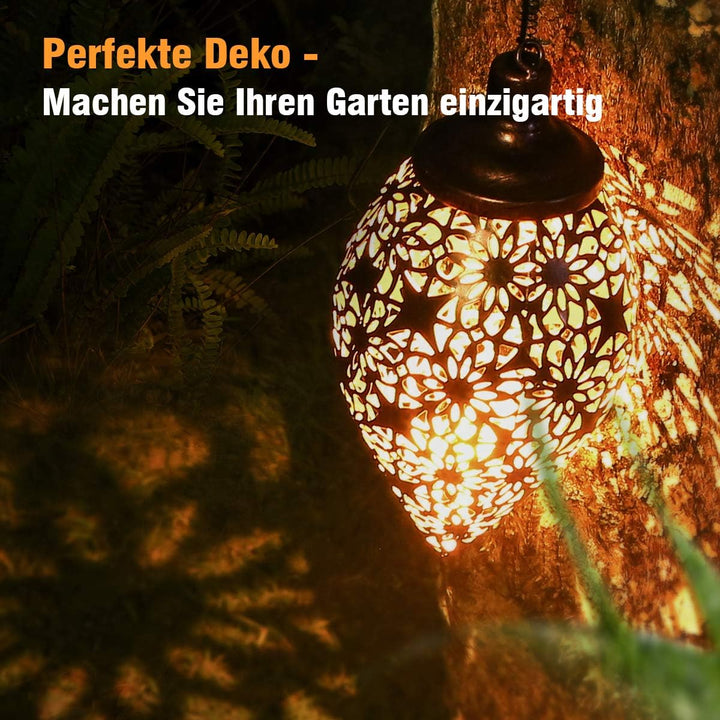 Solarlaterne für aussen, Görvitor LED Solar Laterne Hängend, Deko Metall Solarlampe Garten Laterne
