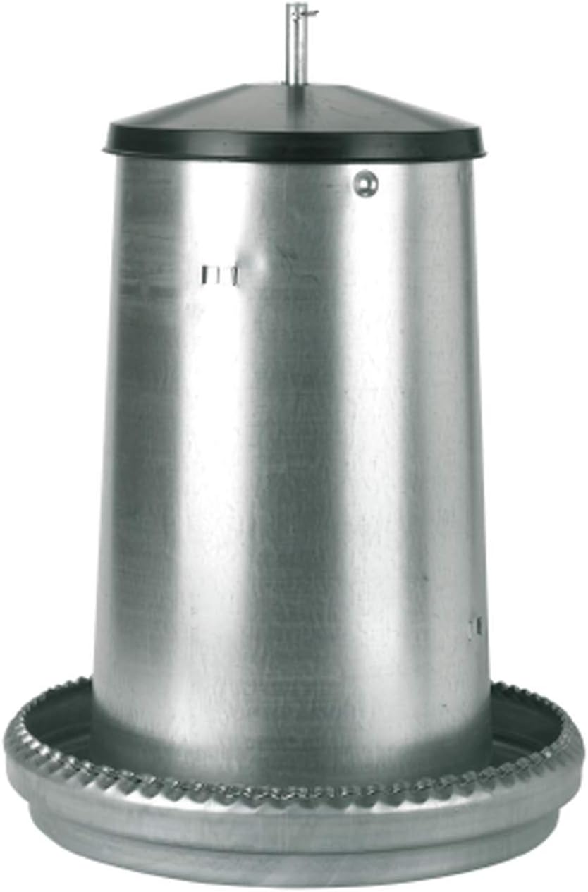 Kerbl Futterautomat für Geflügel (Fassungsvermögen 40 Liter, geeignet für Puten/Hühner, Behälter Met