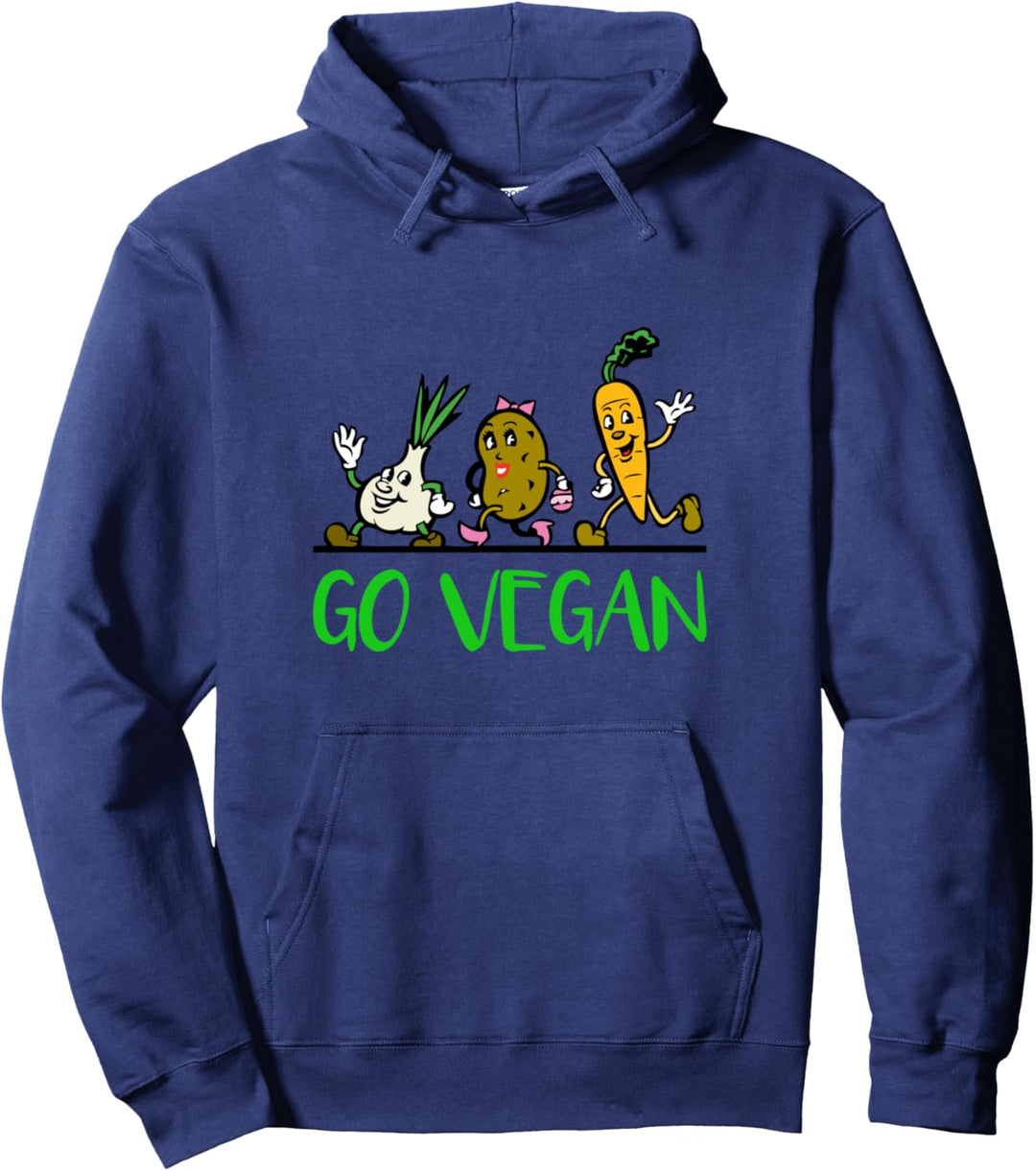 Werde Vegan rette Tiere - Veggie - GO VEGAN Pullover Hoodie