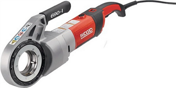 RIDGID 44933 Modell 690-I Gewindeschneidkluppe mit 1/2 bis 2 Zoll BSPT 11-R Schneidköpfe, Koffer und