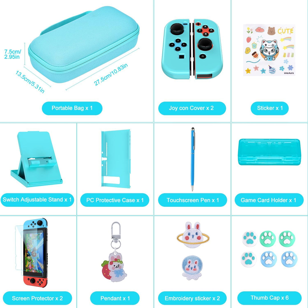 innoAura Switch Tasche für NS Switch 18 in 1 Switch Zubehör mit Switch Hülle, Switch Hülle, Switch S