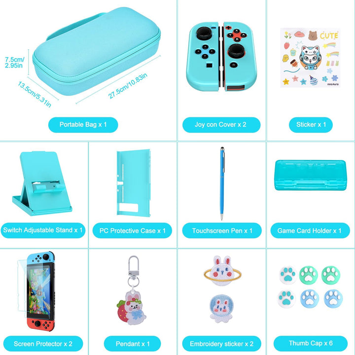 innoAura Switch Tasche für NS Switch 18 in 1 Switch Zubehör mit Switch Hülle, Switch Hülle, Switch S