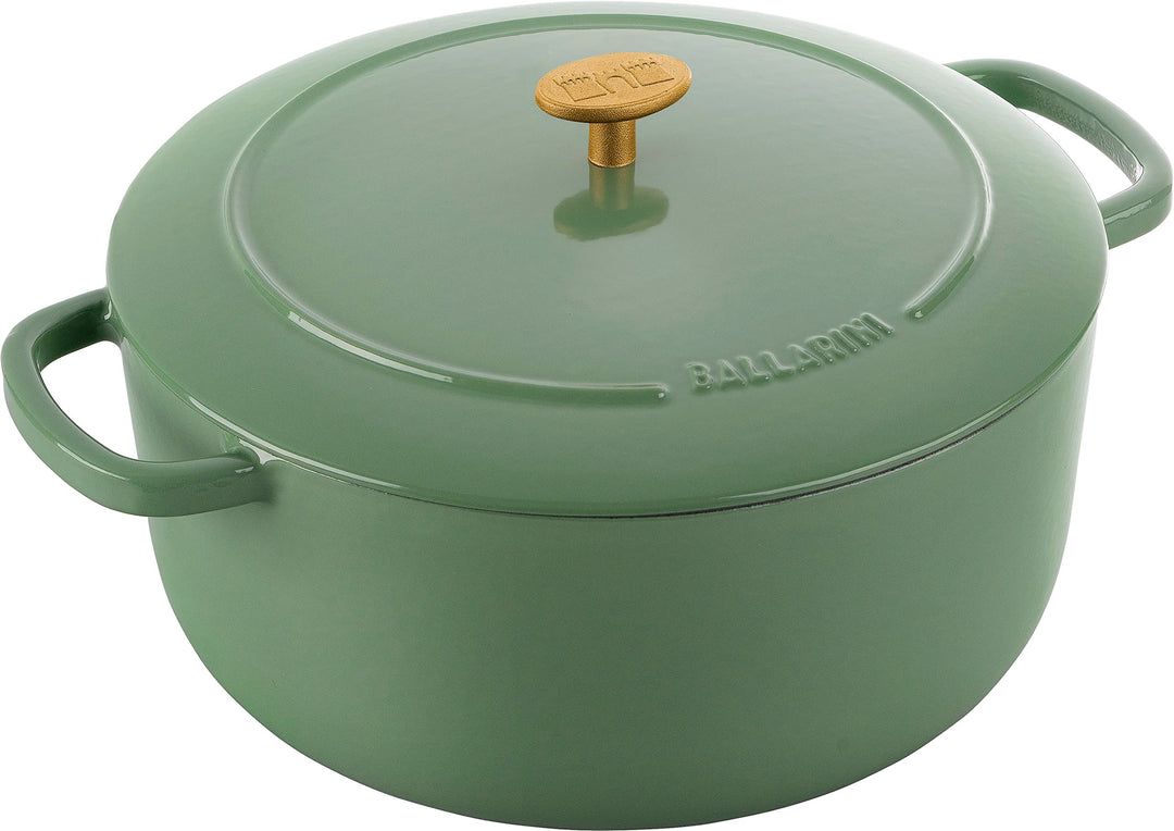 BALLARINI Bellamonte Auflaufform, Bräter, Dutch Oven, Emailliertes Gusseisen, Rund, 28cm, 7,0 L, Grü