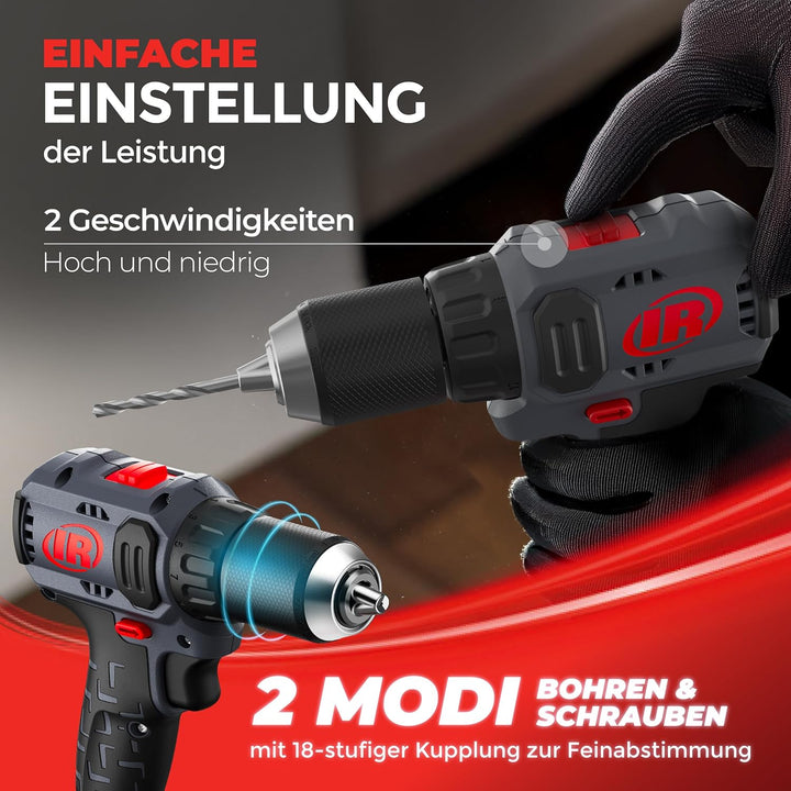Ingersoll Rand D3141-K22-EU IQV20 Akku-Bohrschrauber 20V Bürstenloser Motor, Hohe Leistung, Langlebi