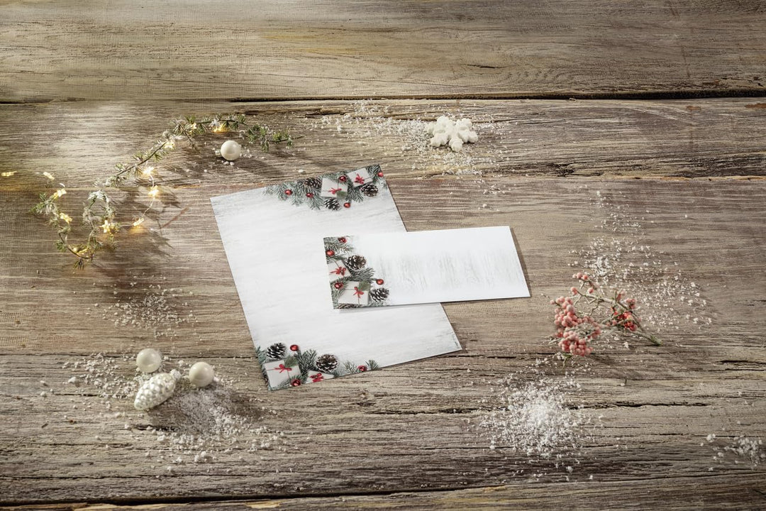SIGEL DU416 Briefumschläge Weihnachten "Scandinavian Christmas", gummiert, DIN lang, 50 Stück Scandi
