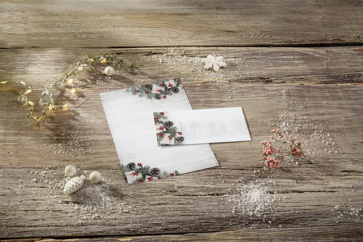 SIGEL DU416 Briefumschläge Weihnachten "Scandinavian Christmas", gummiert, DIN lang, 50 Stück Scandi