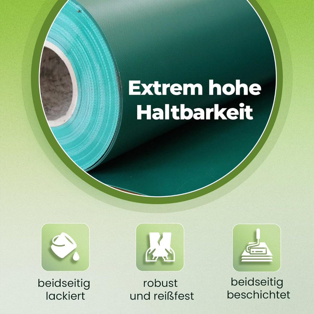 Lkw Plane 700 g (13,0 m x 2,50 m, Grün) PVC Plane, Abdeckplane Meterware, sehr robust, hochwertig, b