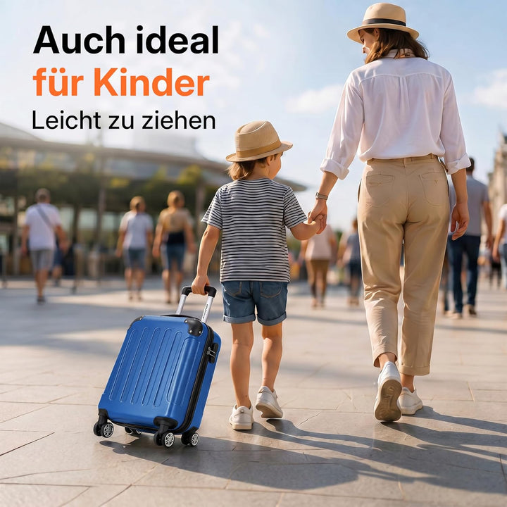 BEIBYE Handgepäck Koffer 45x36x20 cm, 15 Zoll Kabinenkoffer aus ABS mit 4 Rollen, Underseat Bordgepä