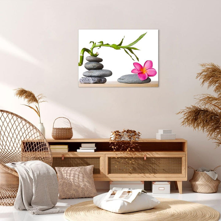 Bilder auf Leinwand Ruhig blume dekoration stein Leinwandbild 70x50cm Wandbilder Dekoration Wohnzimm