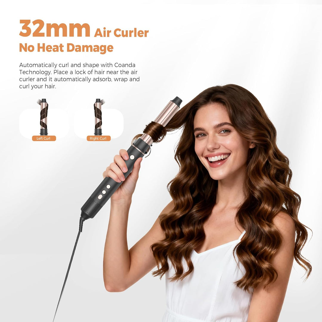 OKWRAP Haarstyler Hair Styler Set 110000U/Min Hairstyler 5 in 1, Multistyler 1300W Mit Föhn mit Rund