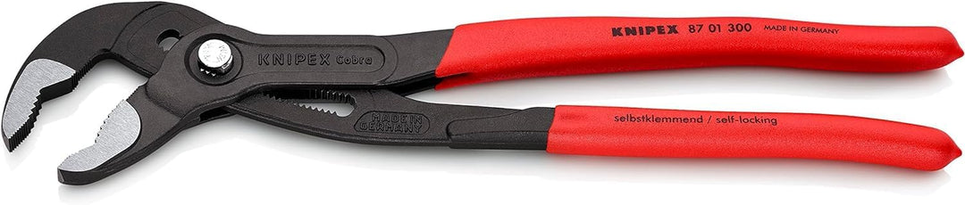 KNIPEX Cobra 87 01 300 SB, Wasserpumpenzange | Rohrzange, gross, Chrom-Vanadium atramentiert, 300 mm