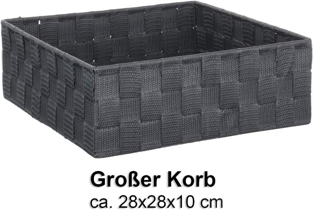 Brandsseller 4er Set Aufbewahrungsboxen - 28x28x10 cm, 26x13x9 cm, 13x13x9 cm (2x) – eckige Regalkör