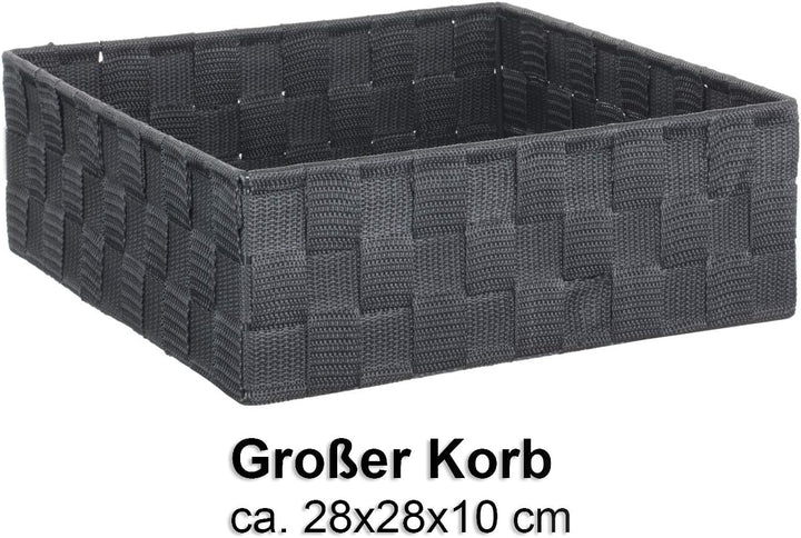 Brandsseller 4er Set Aufbewahrungsboxen - 28x28x10 cm, 26x13x9 cm, 13x13x9 cm (2x) – eckige Regalkör