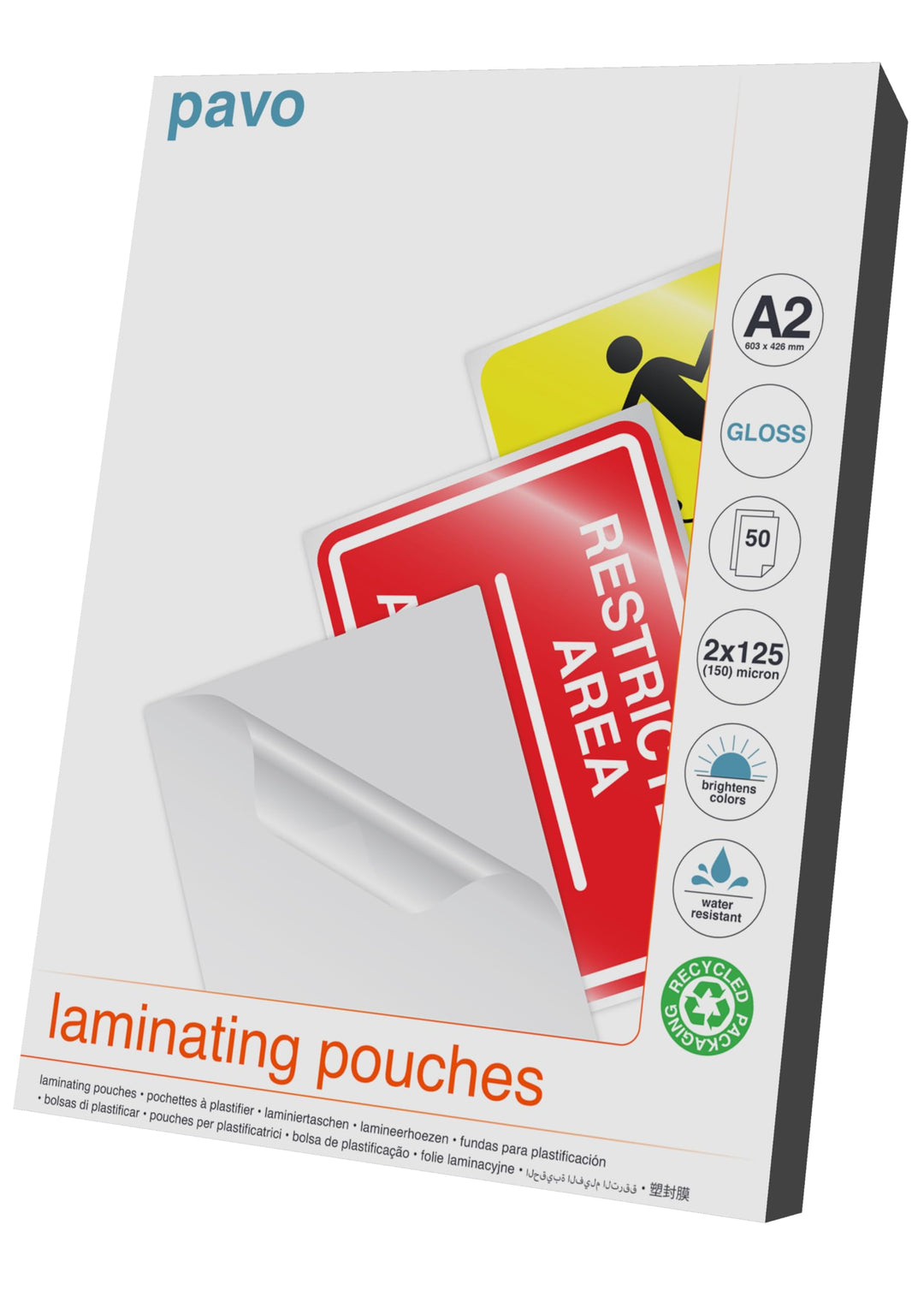 Pavo 8005857 Premium Laminierfolien DIN A2, 2 x 125 micron, 50-er Pack