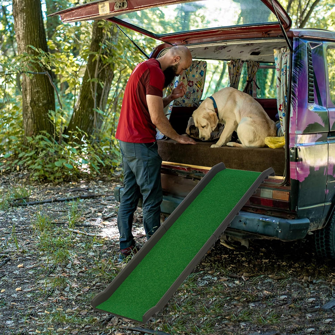 NAIZY Hunderampe 156cm Klappbare Hundetreppe Ramp mit Anti-Rutsch Matten Haustierrampe Kunststoff Ko