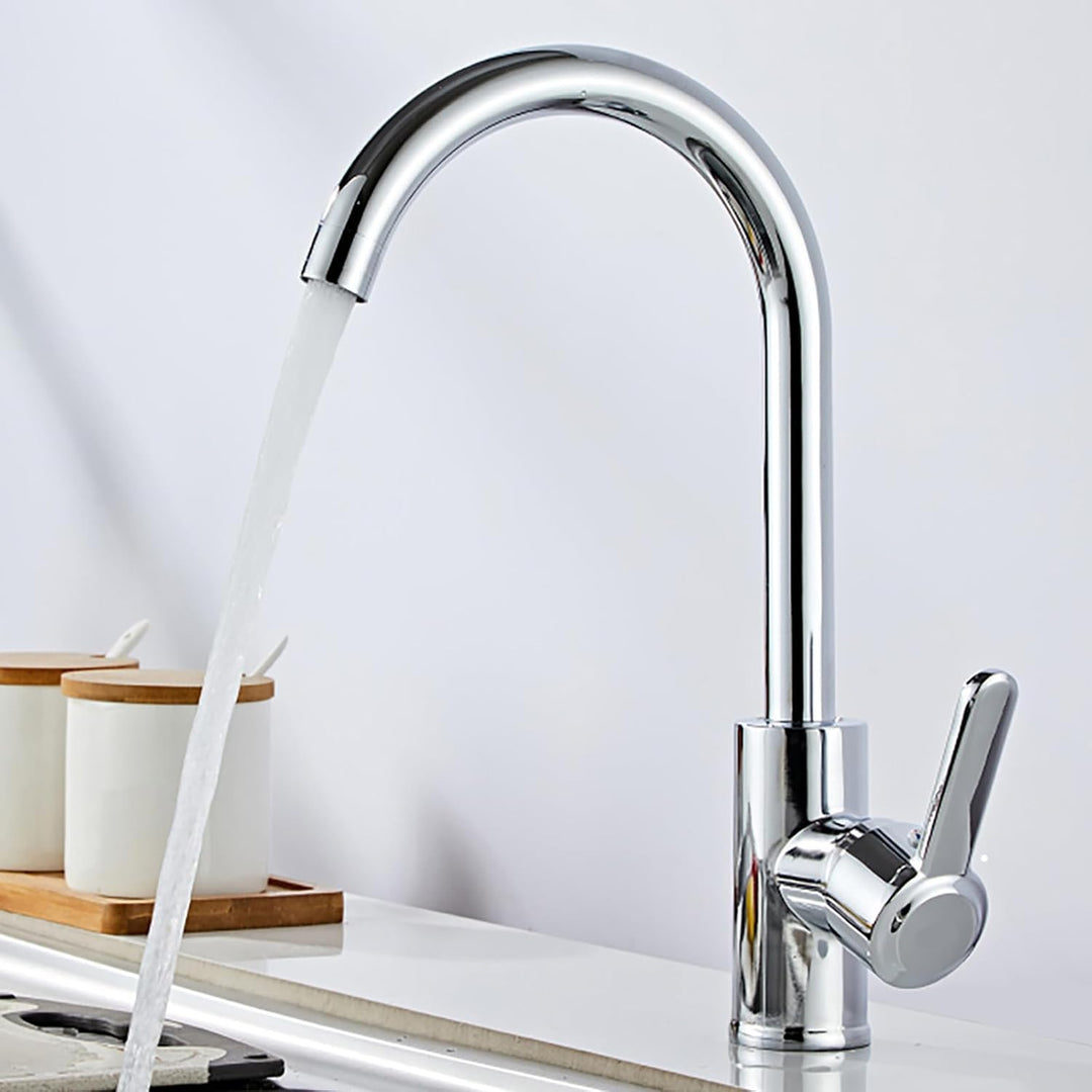 360° schwenkbarer Kalt- und Warmwasserhahn aus rostfreiem Stahl, Mischbatterie für die Küchenspüle,