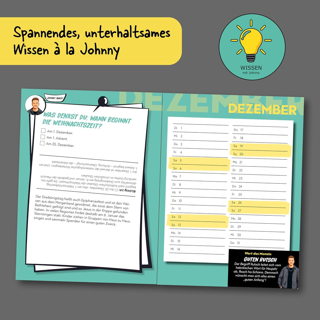 Wissen mit Johnny: Schulplaner 2026/2027, Gebundenes Buch
