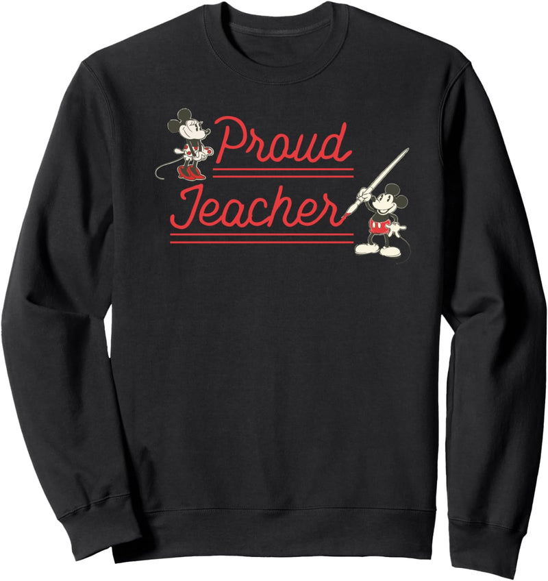 Disney Classic Mickey and Minnie Mouse Proud Teacher Retro Sweatshirt