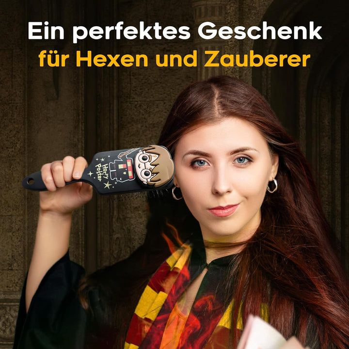Harry Potter Haarbürste, Chibi-Style Harry Potter Hair Brush, No-Pull Entwirrbürste mit luftgepolste