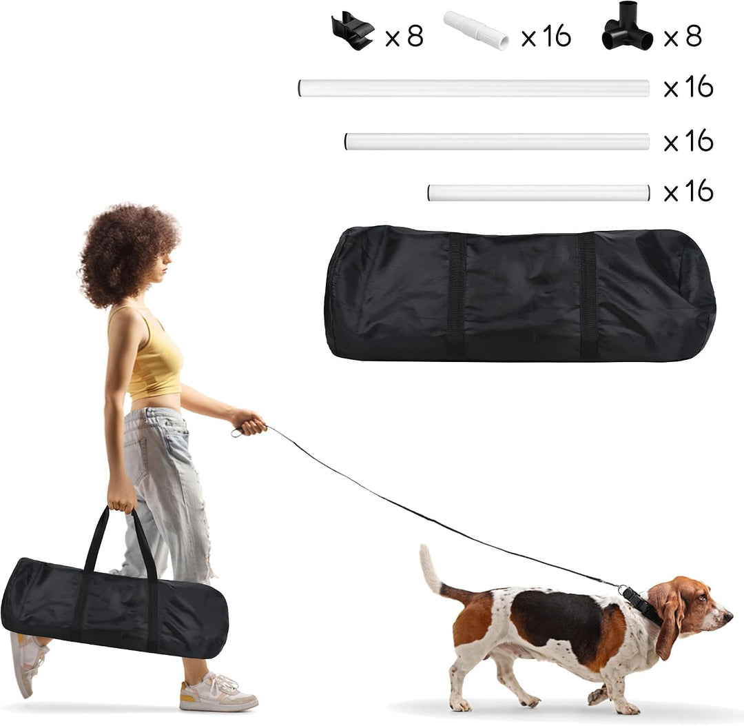 SUBTLETY 4 Stück Hürdenset Einstellbar Slalomstangen mit Tragtasche, Kunststoff Agility Ausrüstung f